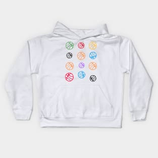 Cute Colorful Basketball Balls Kids Pattern Kids Hoodie